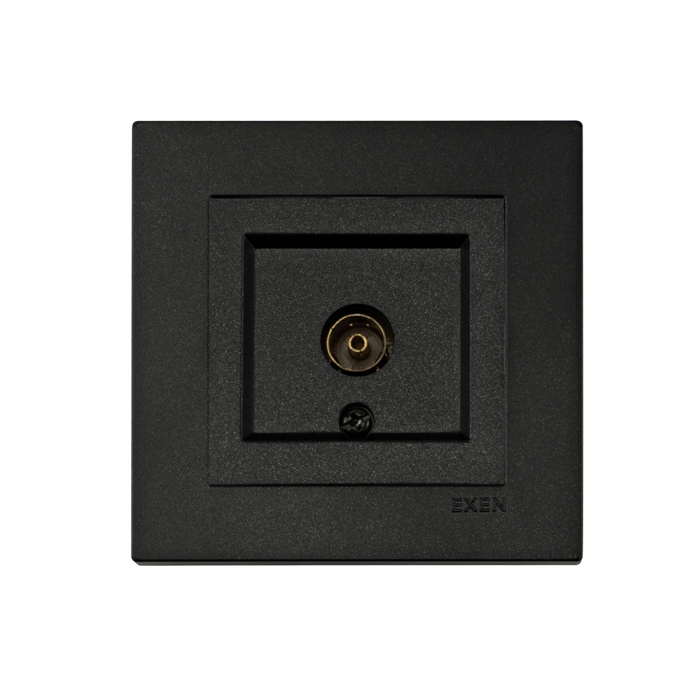 Механізм розетки TV прохідна без заземлення EXEN Karell IP20 чорний 290-001403-257