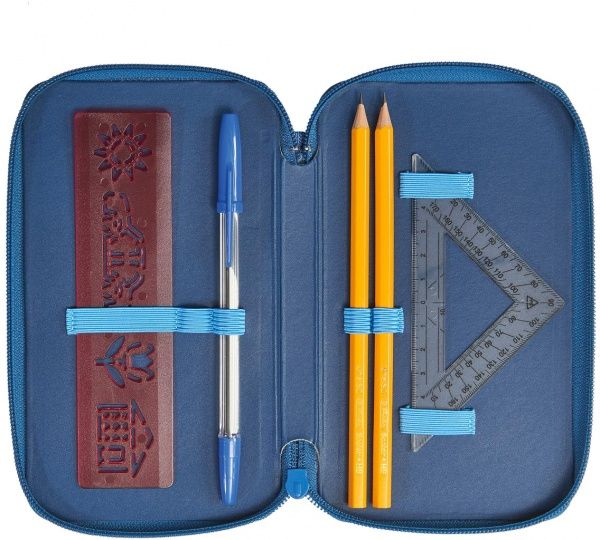 Пенал школьный Triple Dino 31 предмет 50026234 Herlitz синий