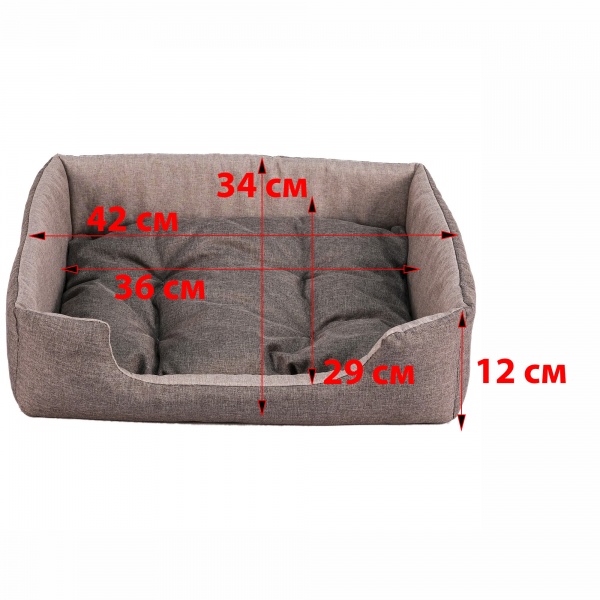 Лежак FX home Rosto 42х34х12 см коричневий