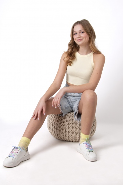 Кроп-топ для девочек Mevis 4608 08 р.164 кремовый 4608 