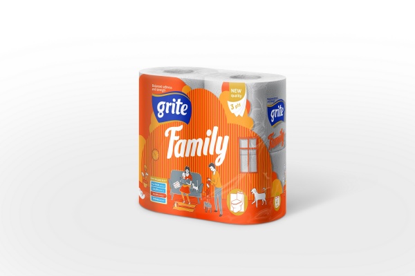 Паперові рушники GRITE Family двошаровий 4 шт.