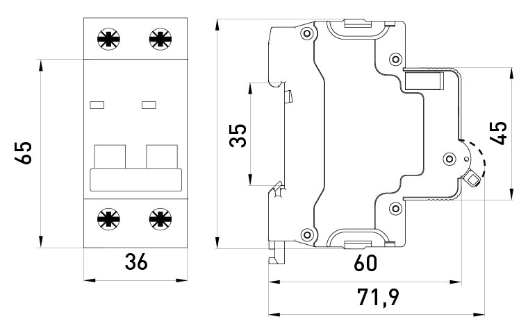 Автоматический выключатель E.NEXT e.mcb.stand.60.DC.2.C32 s081022