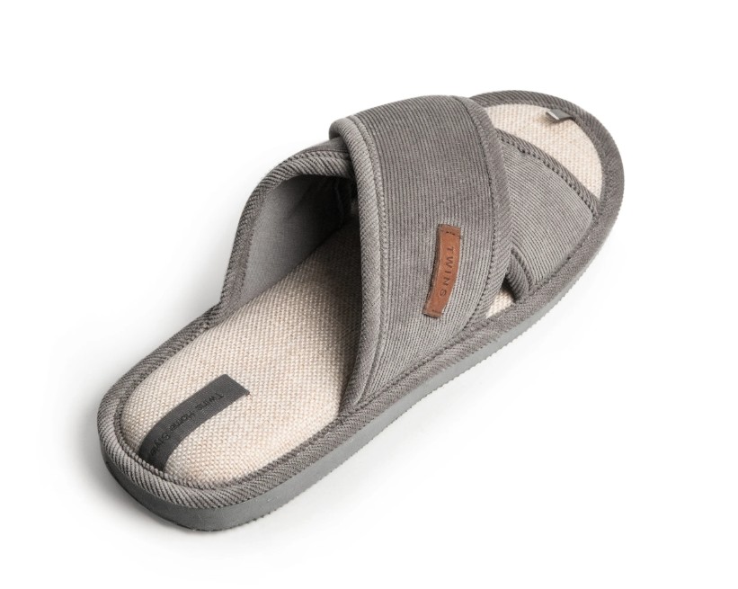 Капці домашні Twins HS-VL вельвет Х р.40/41 сірий