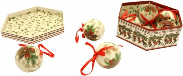 Набор игрушек Шар расписной Рожденственская ветка d75 мм 7 шт./уп.  