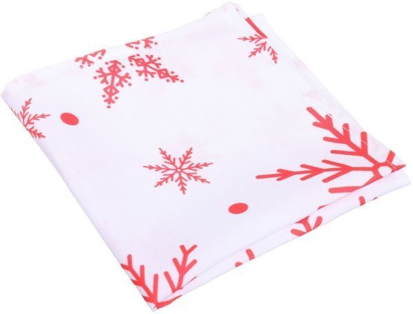 Серветка ІТА ДРІМ новорічна червоні сніжинки 35x35 см білий із червоним 