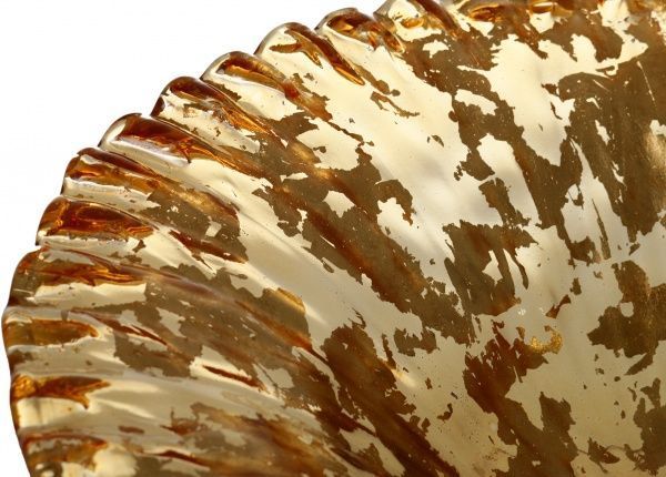 Фруктовница янтарная стеклянная Disco Costole 50 см Antonio Tammaro