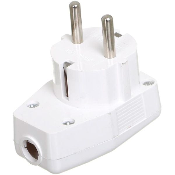 Вилка электрическая угловая Другое YK-219-WH с выключателем с заземлением 220В 16А IP20 пластик белый