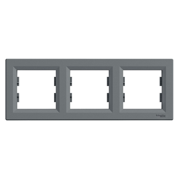 Рамка трехместная Schneider Electric Asfora горизонтальная алюминий EPH5800362