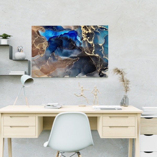 Картина на холсте Голубые флюиды 110x80 см WS Holst 14082213,6 