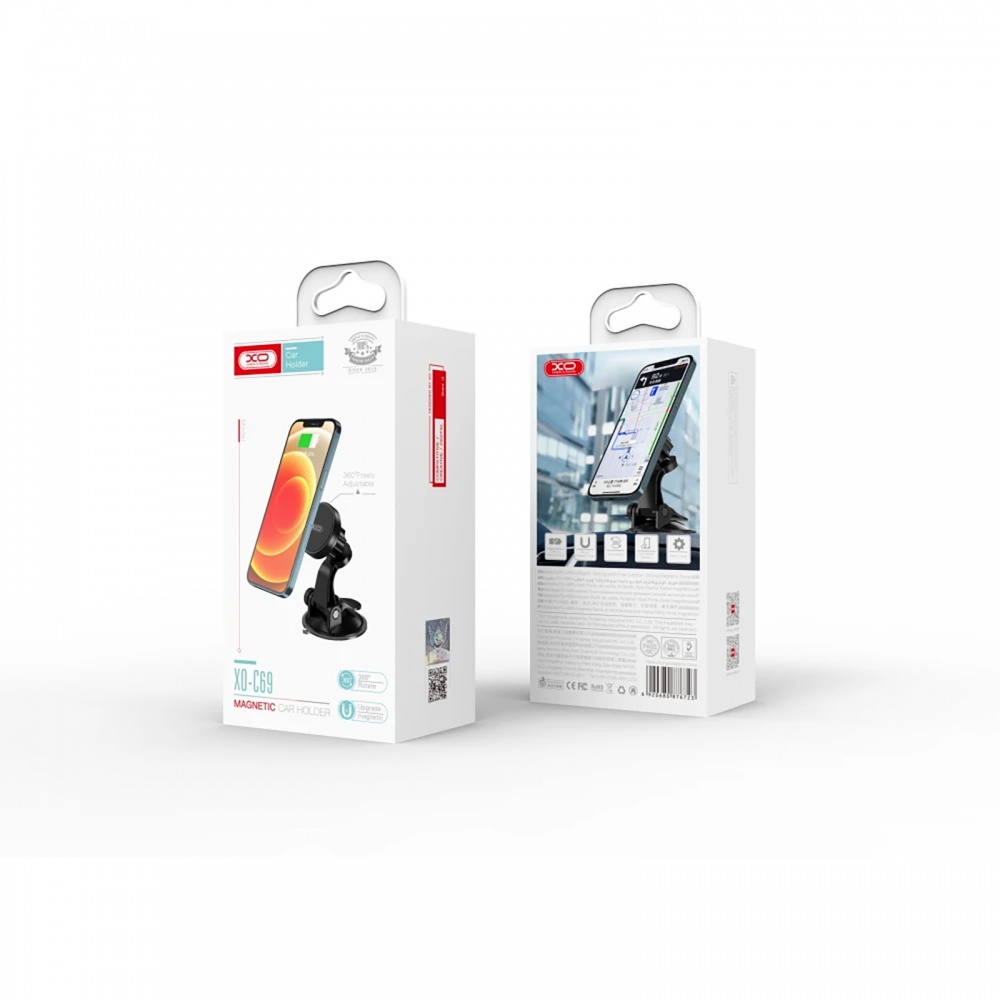 Автотримач для телефона магнітний Xo C69 black