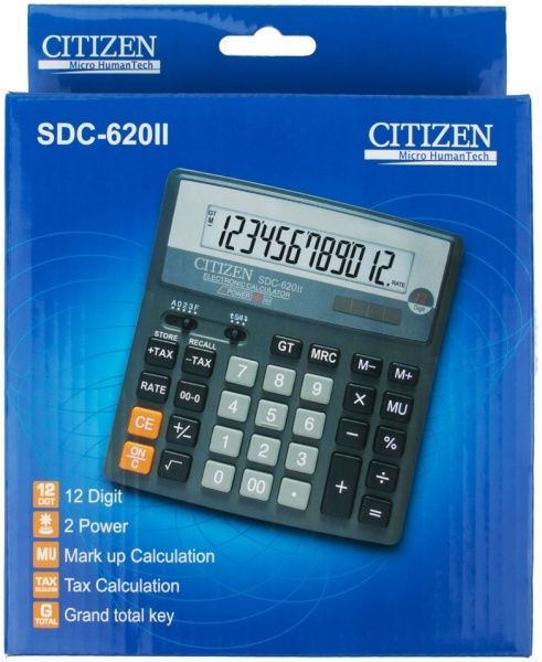 Калькулятор профессиональный SDC-620 12 разрядов Citizen
