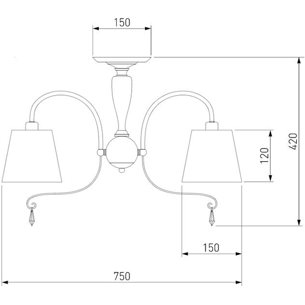 Люстра потолочная Strotskis Dalila 70096/8 8x40 Вт E14 хром 