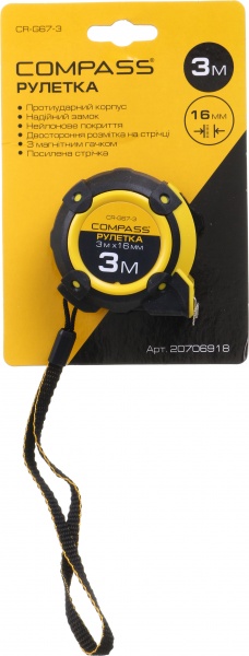 Рулетка Compass CR-G67-3 3 м x 16 мм