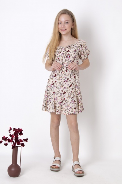 Платье Mevis р.140 бежевый 