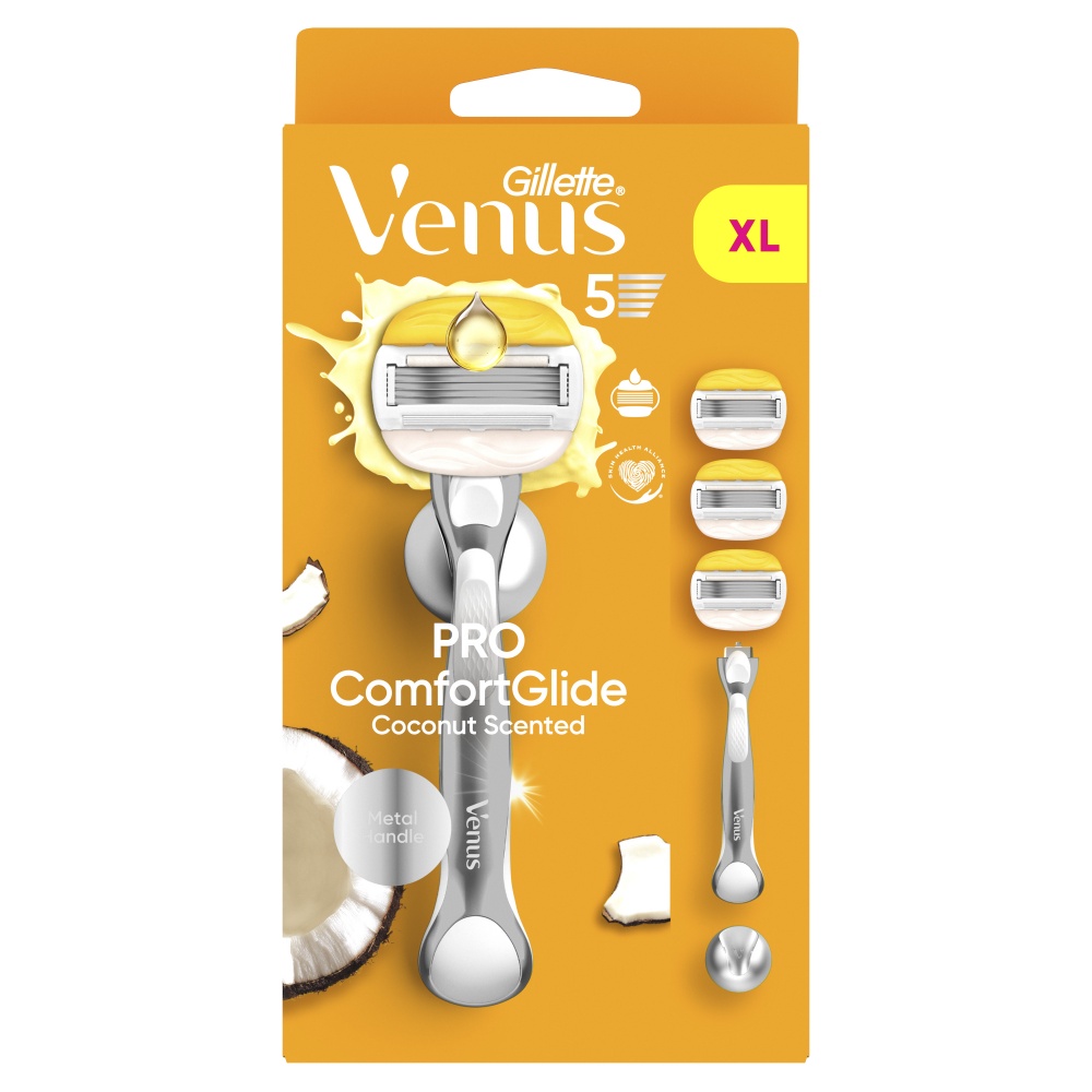 Станок для гоління Gillette Venus Pro ComfortGlide Coconut з 3 змінними картриджами