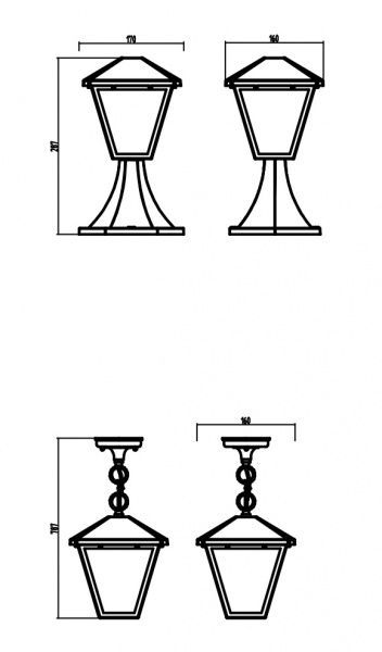 Столбик Niagara ELNX-34074-T E27 60 Вт IP44 античная латунь 