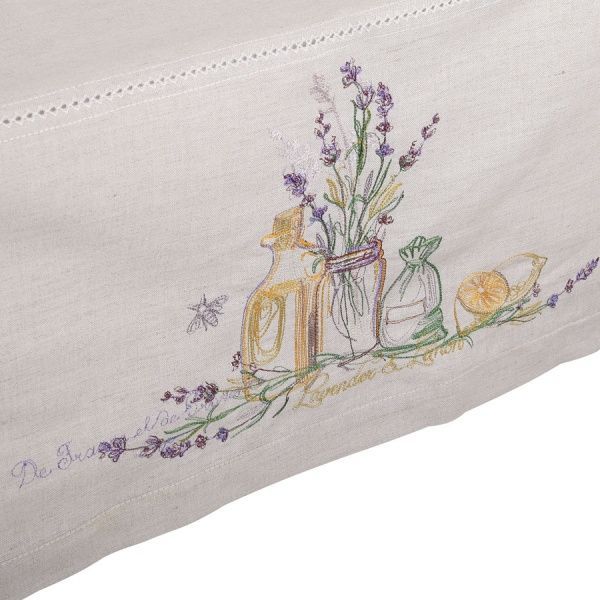 Скатертина «Лимон та лаванда» 659-16/00 140x240 см лляний Едельвіка 