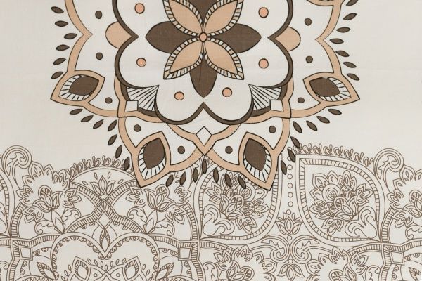 Комплект постільної білизни Коло 1,5 білий з коричневим Rigel 