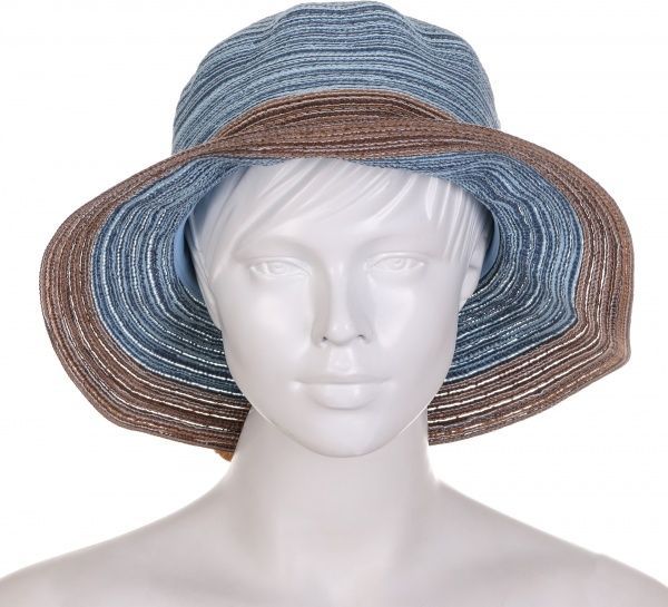 Капелюх one size коричневий із блакитним