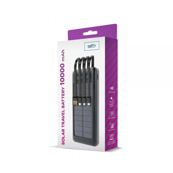 Внешний аккумулятор (Powerbank) Setty 10000 mAh black (SLR-100) 