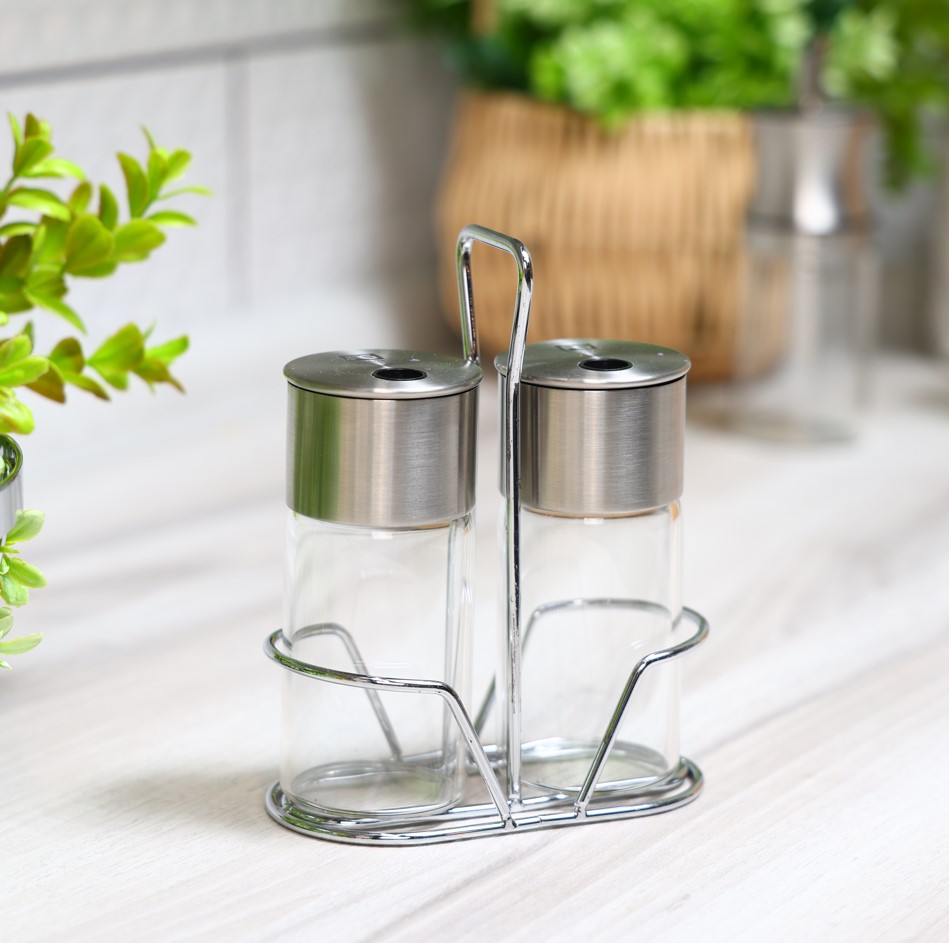 Набор для соли и перца Flamberg Premium на подставке Sydney 130 мл