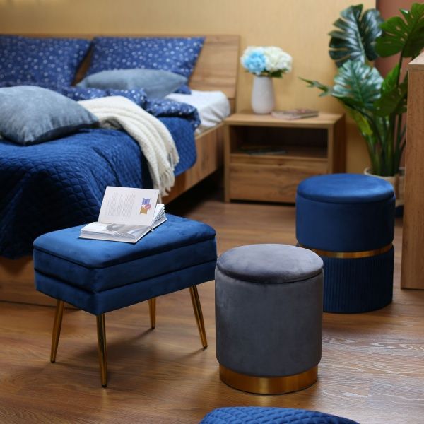 Скриня-пуф Pierre 79,5х37,5х42 см синій 