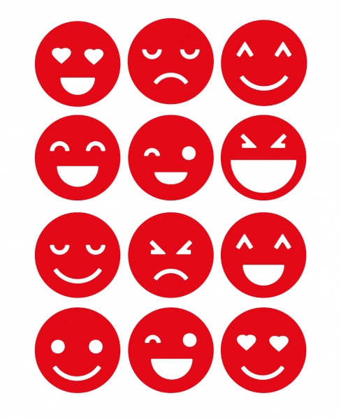 Світловідбивна наліпка LOOM Смайлики LM-10023-red для твердих поверхонь