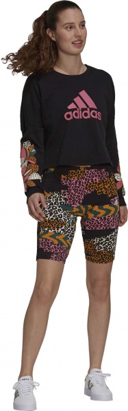 Лосины Adidas W FARMAOP BKSHO GS6300 р.L черно-белый