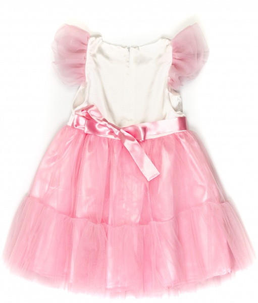 Платье Sasha р.146 молочный/розовый 3986/20 