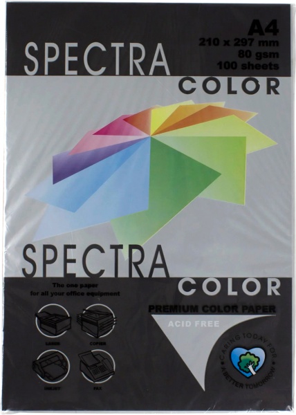 Бумага цветная Crystal A4 80 г/м Black 401 черный