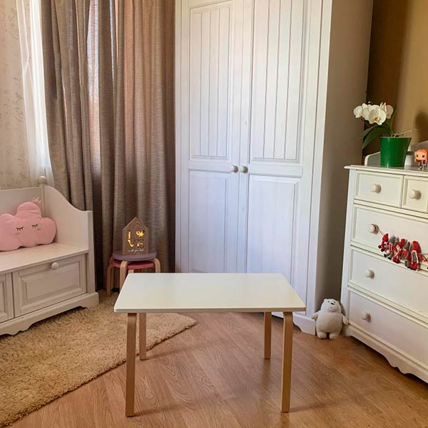 Столик прямокутний бук/білий