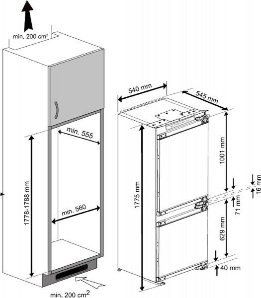 Встраиваемый холодильник Beko BCNA275E3S