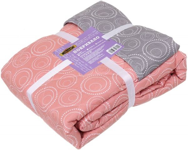 Покрывало 210x240 см Zastelli серый с персиковым 