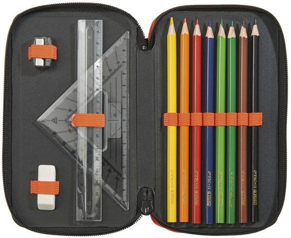 Пенал школьный Triple Driven 31 предмет 50026227 Herlitz черный