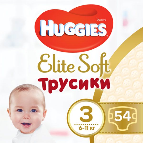 Підгузки-трусики Huggies Elite Soft Mega 3 6-11 кг 54 шт.