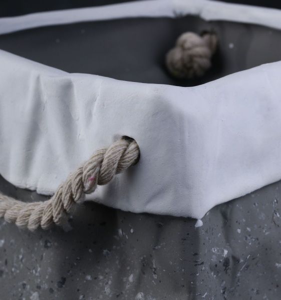 Кашпо Корзинка квадратна 15х14,5х16 см сіре