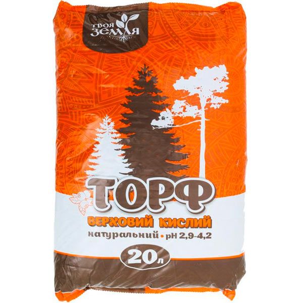 Торф верховой Твоя Земля кислый 20 л