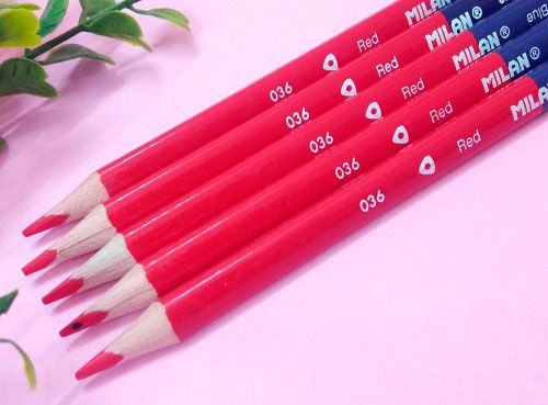 Олівець двоколірний трикутний синьо-червоний блістер 1 шт. Milan