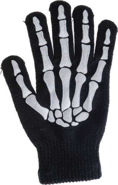 Перчатки с принтом скелета