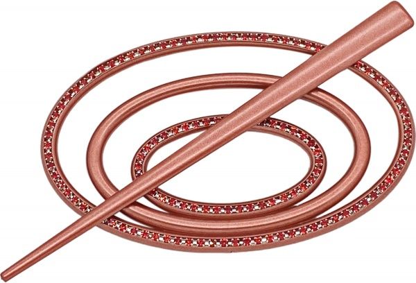 Заколка Овал 3 Элит 60х100 мм красный В0032-11 MISLT