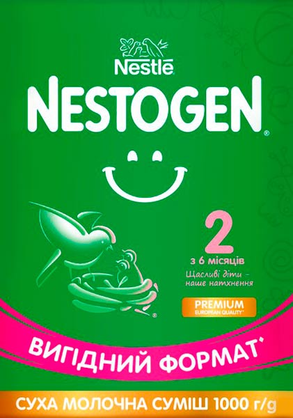 Суха молочна суміш Nestle Nestogen для дітей з 6 місяців з лактобактеріями 2 L.Reuteri 1000г 7613287110046