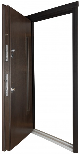 Дверь входная Булат Термо House-705 стеклопакет венге темный 2050x950 мм левая