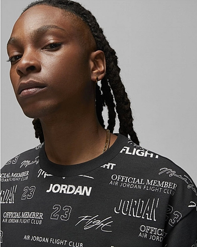 Футболка Nike M J FLT MVP STMT 85 SS CREW DX9573-045 р.L чорний