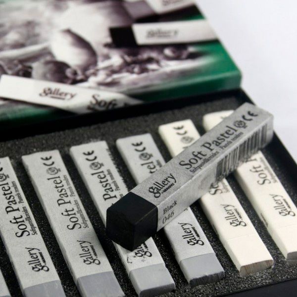 Пастель суха Сірий професійна, м'яка Mungyo 94100611 12 кольорів