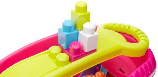 Конструктор Mega Bloks Розовая тележка-каталка Собираем кубики