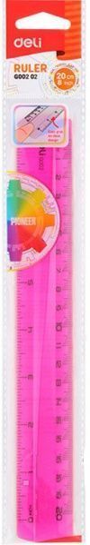 Линейка Pioneer 20 см розовая EG00202 Deli