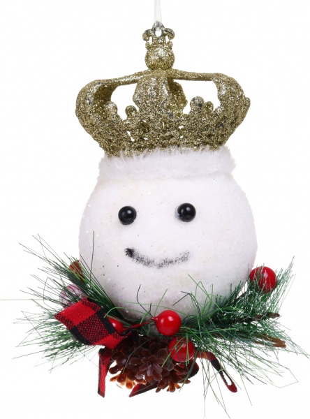 Куля новорічна з декором HF20H11G d 80 мм білий