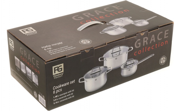 Набор кастрюль Grace 6 предметов Flamberg Premium