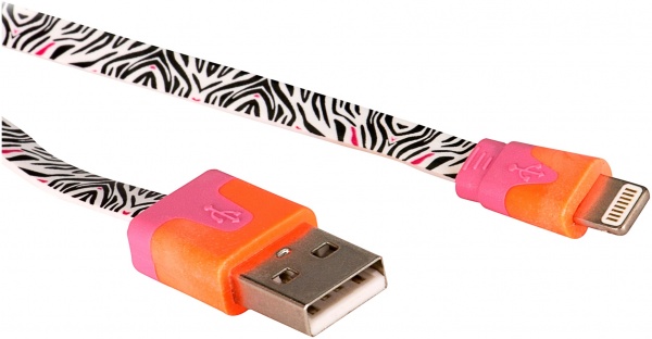 Кабель Luxe Cube 1 м чорний (FLAT LIGHTNING TO USB ZEBRA) 