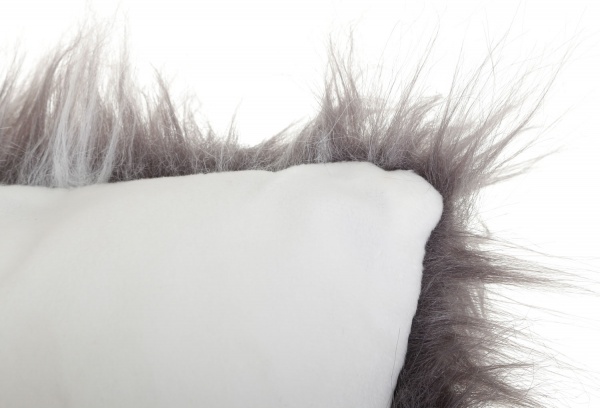 Подушка KM серая с искусственным мехом 100% полиэстер 45x45 см серый 